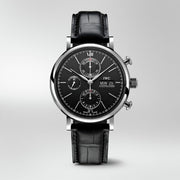  Shop Authentic IWC Portofino Chronograph Black Dial Black Leather Strap Watch for Men - IW391008 - Luxxuri