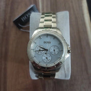  Shop Authentic Hugo Boss Premiere White Dial Gold Steel Strap Watch for Women - 1502445 - Luxxuri