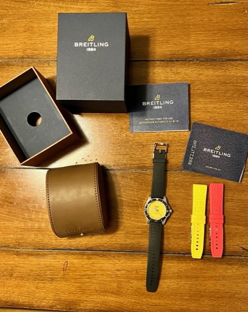  Shop Authentic Breitling Superocean Automatic 44mm Yellow Dial Black Rubber Strap Watch for Men - A17367021I1S1 - Luxxuri