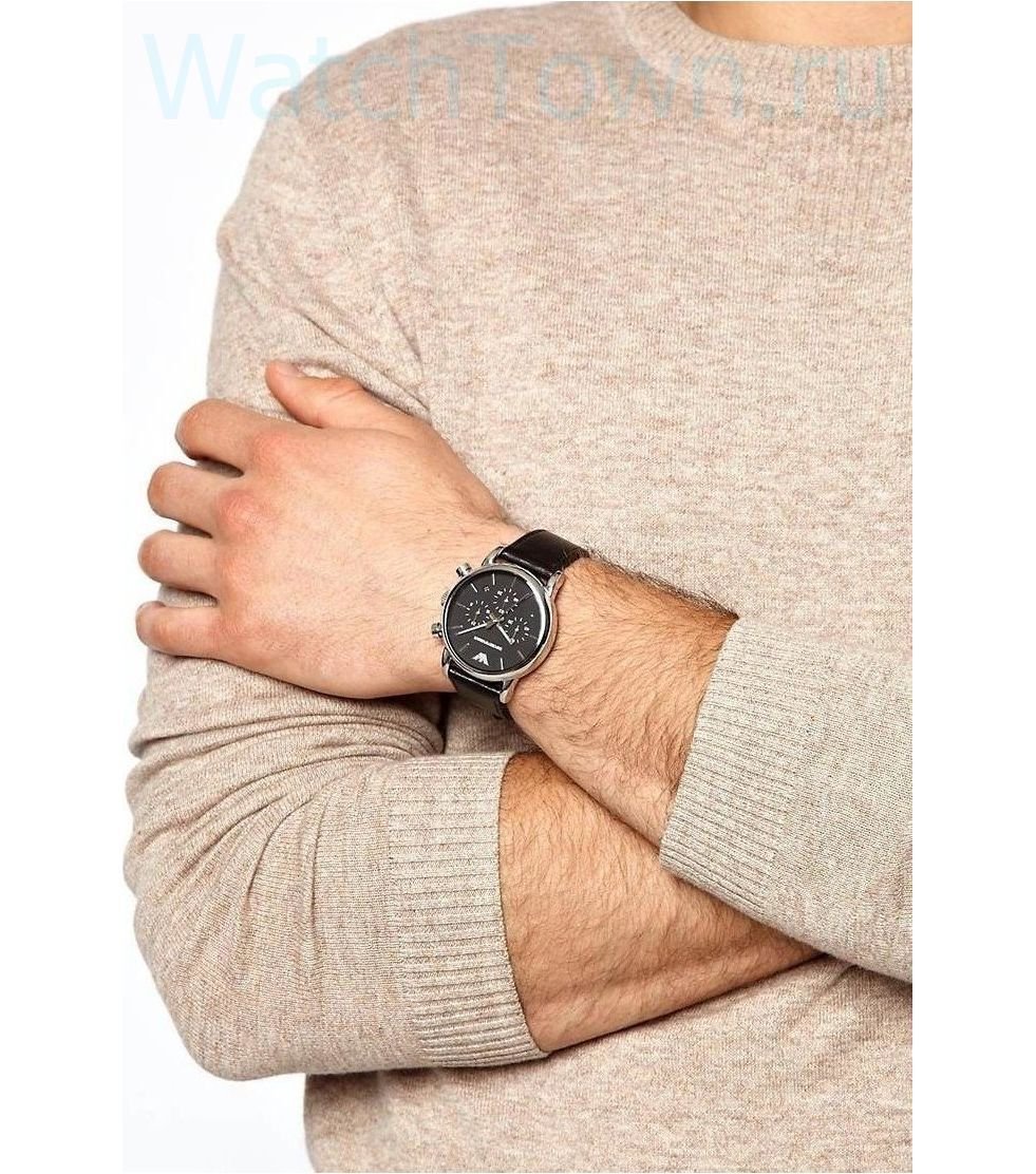 Shop Authentic Emporio Armani Classic Chronograph Black Dial Black Leather Strap Watch For Men - AR1733 - Luxxuri