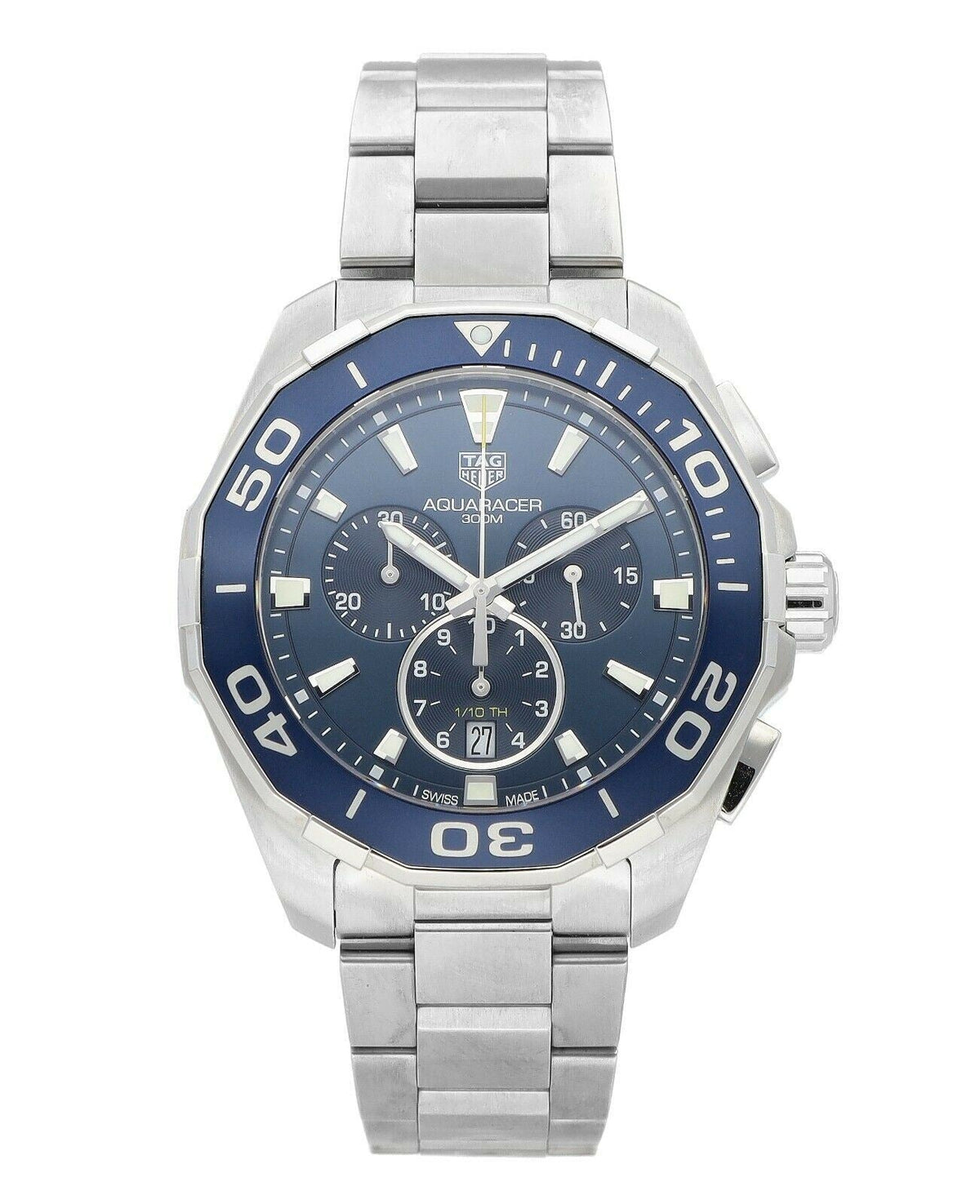  Shop Authentic Tag Heuer Aquaracer Blue Dial SIlver Steel Strap Watch for Men - CAY111B.BA0927 - Luxxuri
