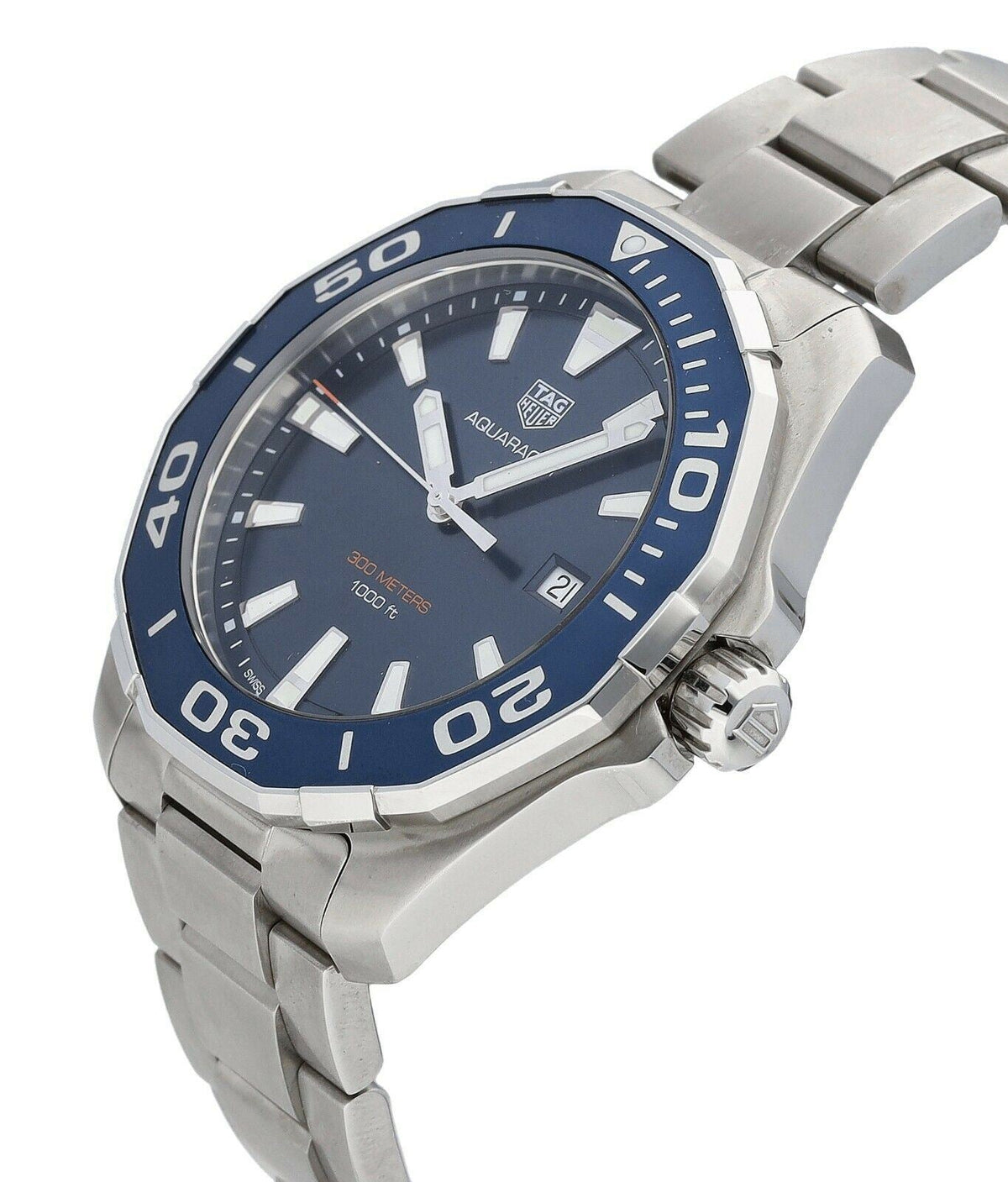  Shop Authentic Tag Heuer Aquaracer Blue Dial Silver Steel Strap Watch for Men - WAY101C.BA0746 - Luxxuri