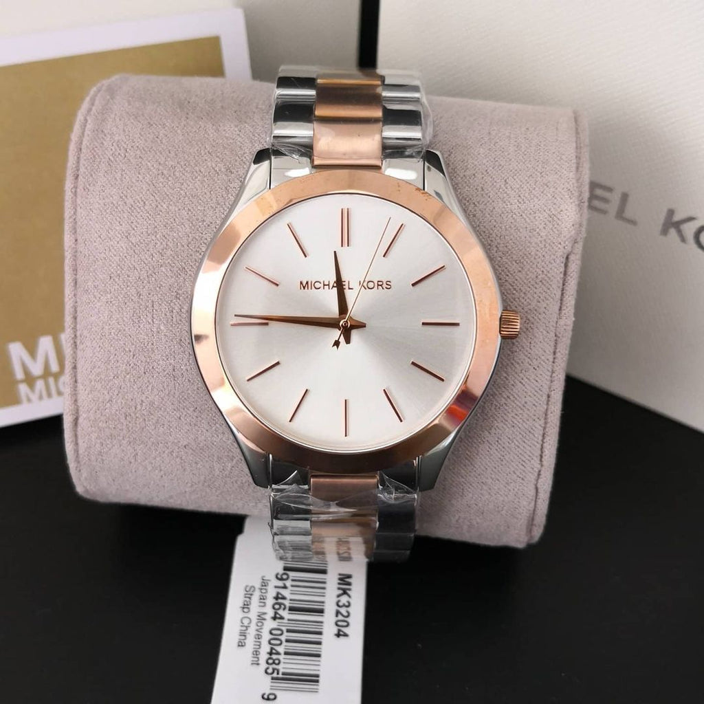  Shop Authentic Michael Kors Slim Runway White Dial Two Tone Steel Strap Watch for Women - MK3204 - Luxxuri