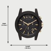  Shop Authentic Armani Exchange Outerbanks Chronograph Black Dial Black Steel Strap Watch For Men - AX7105 - Luxxuri