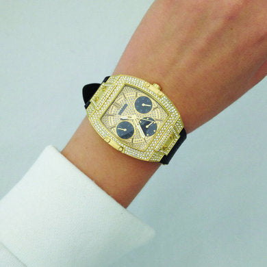  Shop Authentic Guess Raven Diamonds Champagne Dial Black Rubber Strap Watch For Women - GW0105L2 - Luxxuri