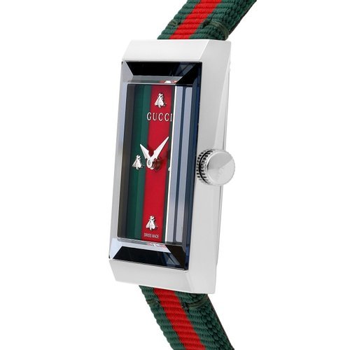  Shop Authentic Gucci G-Frame Mother of Pearl Dial Two Tone Nylon Strap Watch For Women - YA147404 - Luxxuri