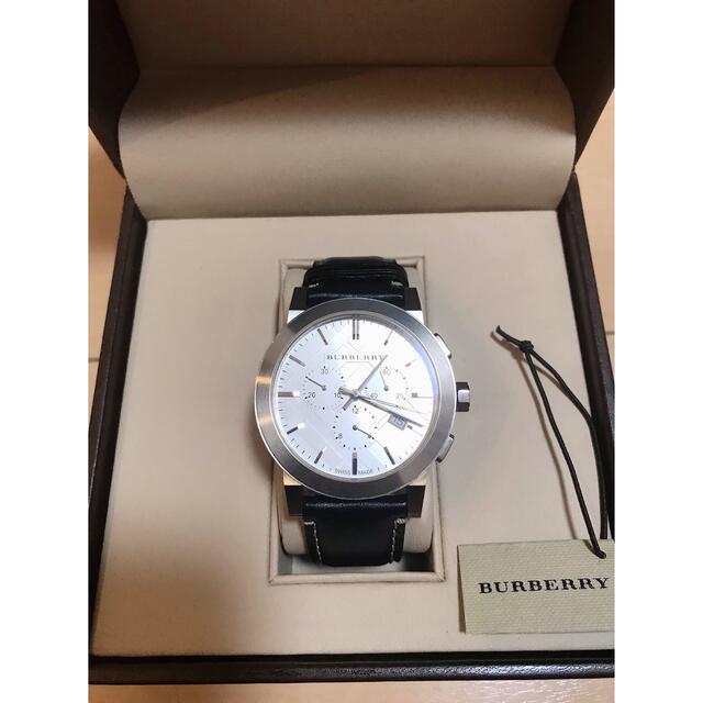  Shop Authentic Burberry The City Chronograph White Dial Black Leather Strap Watch for Men - BU9355 - Luxxuri