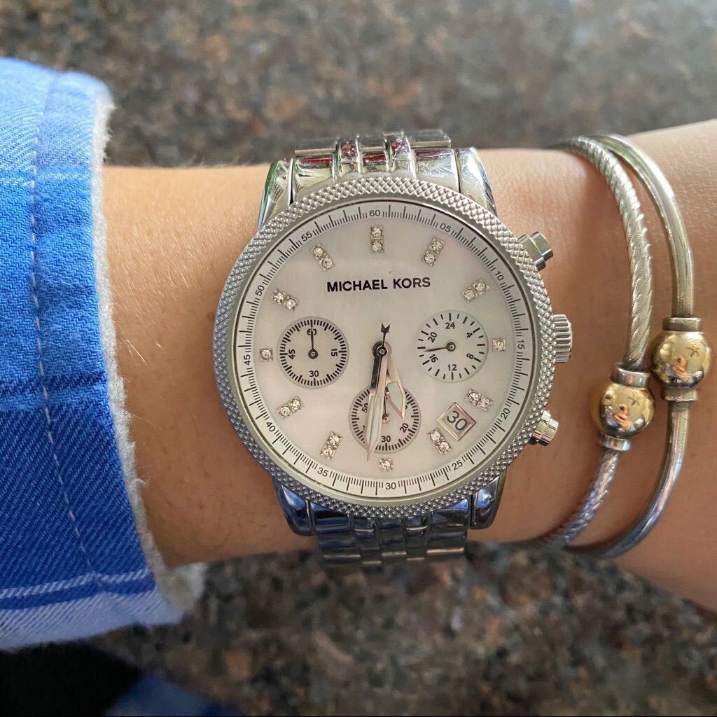  Shop Authentic Michael Kors Ritz White Dial Silver Stainless Steel Strap Watch for Women - MK5020 - Luxxuri