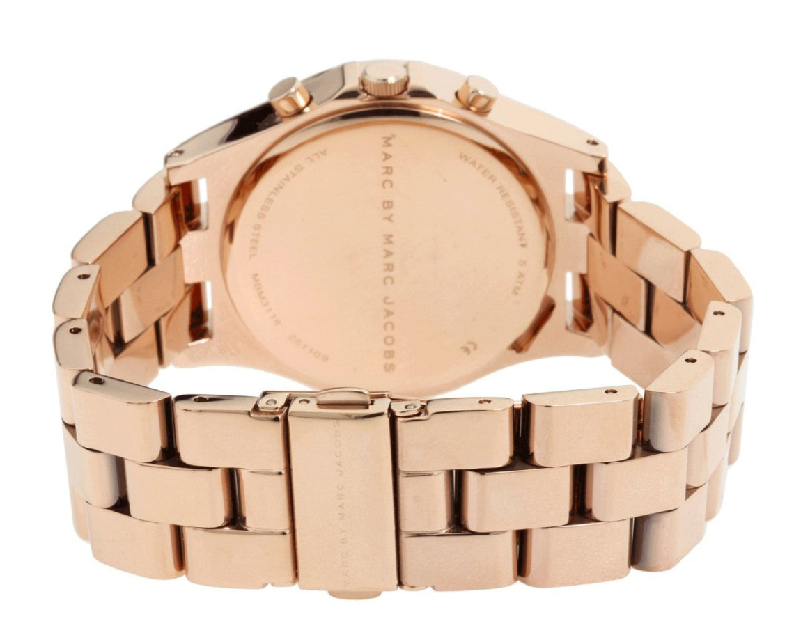  Shop Authentic Marc Jacobs Henry Chronograph Rose Gold Dial Rose Gold Steel Strap Watch for Women - MBM3118 - Luxxuri