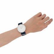  Shop Authentic Daniel Wellington Classic Bayswater White Dial Blue NATO Strap Watch For Men - DW00100276 - Luxxuri