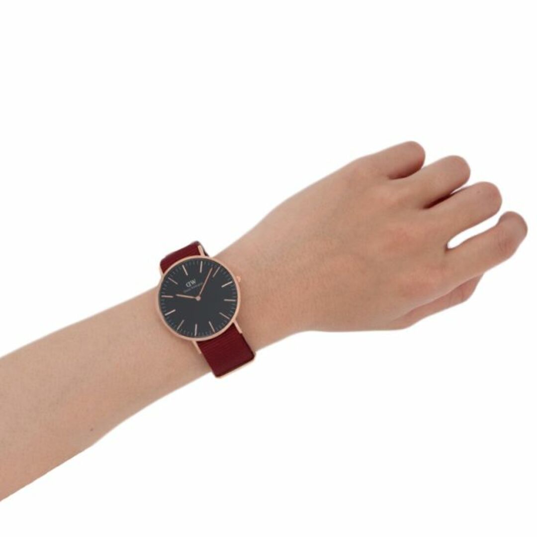  Shop Authentic Daniel Wellington Classic Roselyn Black Dial Maroon Nylon Strap Watch For Women - DW00100269 - Luxxuri