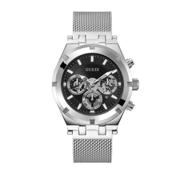  Shop Authentic Guess Continental Quartz Black Dial Silver Mesh Strap Watch For Men - GW0582G1 - Luxxuri
