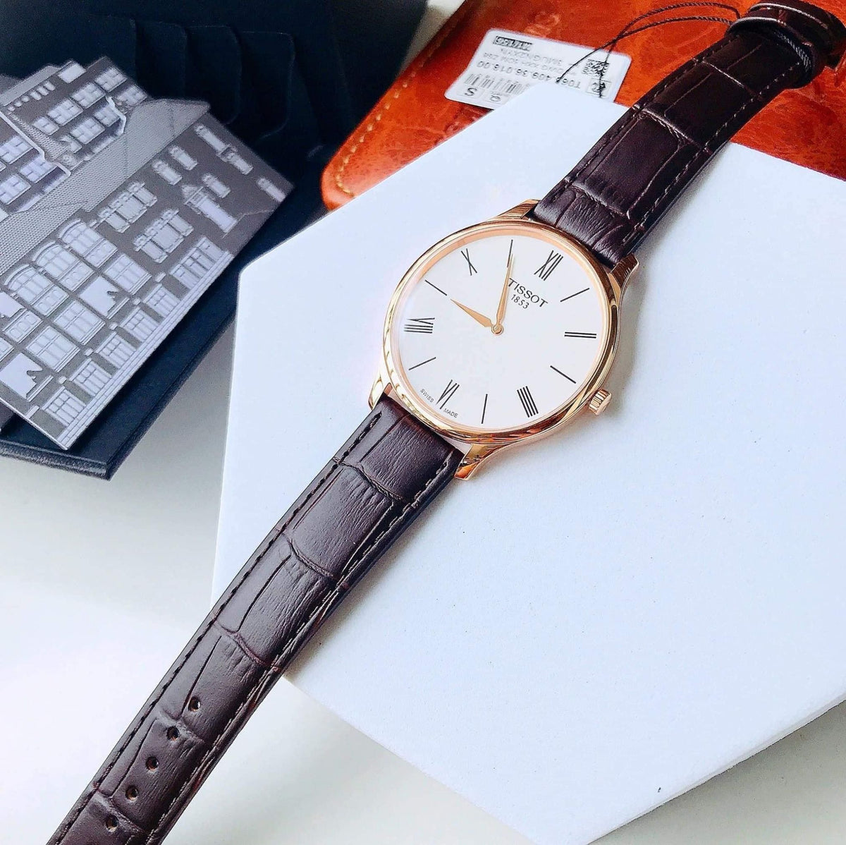  Shop Authentic Tissot Tradition 5.5 White Dial Brown Leather Strap Watch for Men - T063.409.36.018.00 - Luxxuri