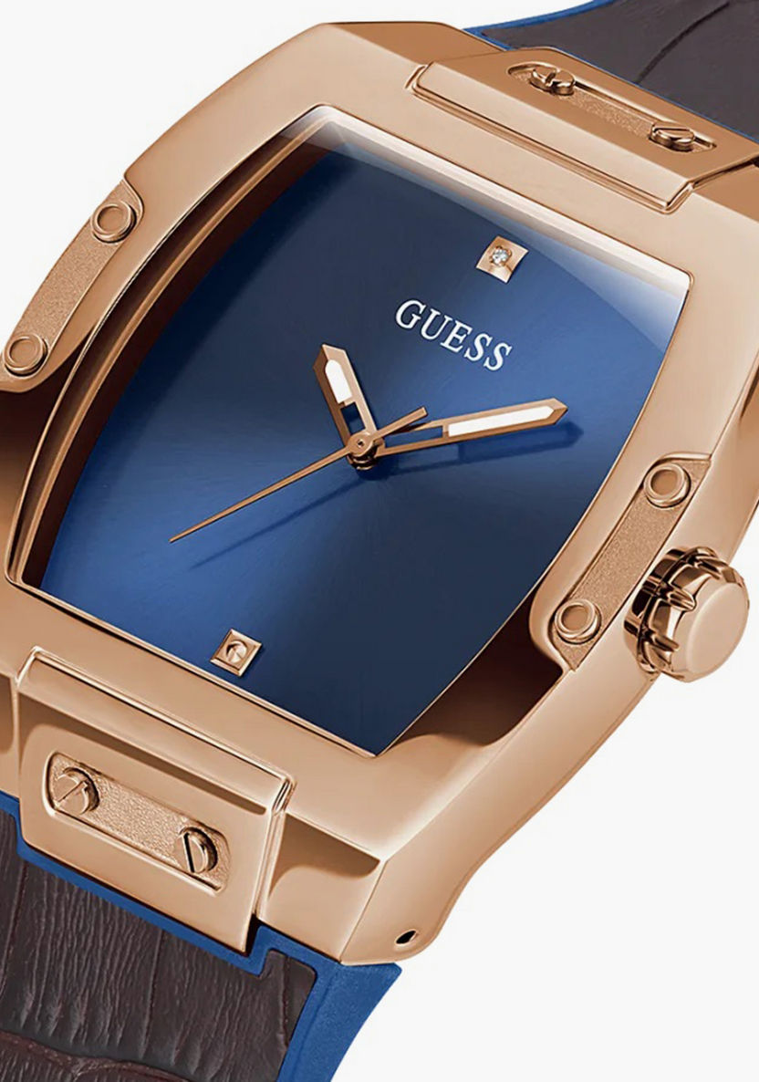  Shop Authentic Guess Phoenix Blue Dial Brown Leather Strap Watch for Men - GW0386G2 - Luxxuri