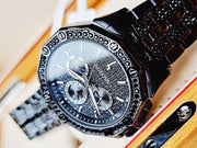  Shop Authentic Bulova Octova Chronograph Black Crystal Dial Black Steel Strap Watch for Men - 98C134 - Luxxuri