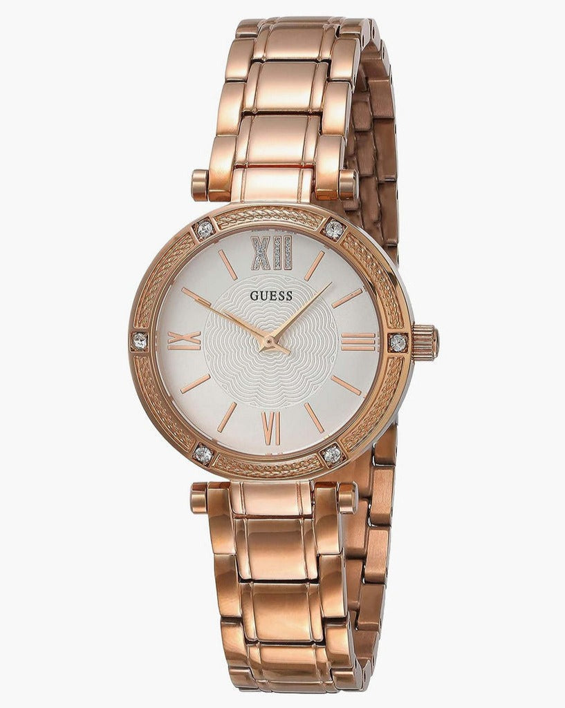  Shop Authentic Guess Park Ave White Dial Rose Gold Steel Strap Watch for Women - W0767L3 - Luxxuri