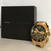  Shop Authentic Marc Jacobs Rock Chronograph Black Dial Gold Steel Strap Watch for Women - MBM3253 - Luxxuri