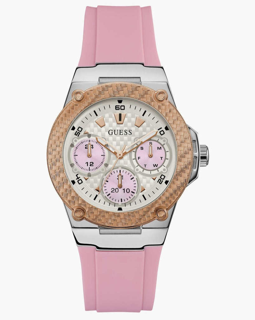  Shop Authentic Guess Zena Quartz White Dial Pink Rubber Strap Watch For Women - W1094L4 - Luxxuri