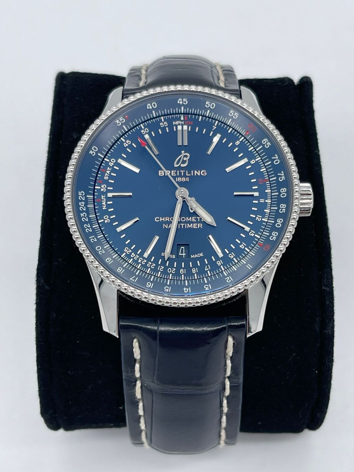  Shop Authentic Breitling Navitimer Automatic 41 Blue Dial Blue Leather Strap Watch for Men - A17326161C1P3 - Luxxuri