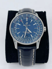  Shop Authentic Breitling Navitimer Automatic 41 Blue Dial Blue Leather Strap Watch for Men - A17326161C1P3 - Luxxuri