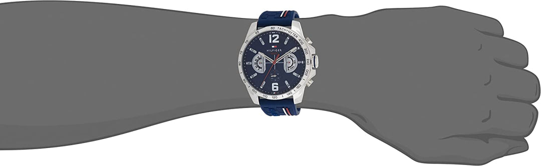  Shop Authentic Tommy Hilfiger Decker Blue Dial Blue Rubber Strap Watch for Men - 1791476 - Luxxuri