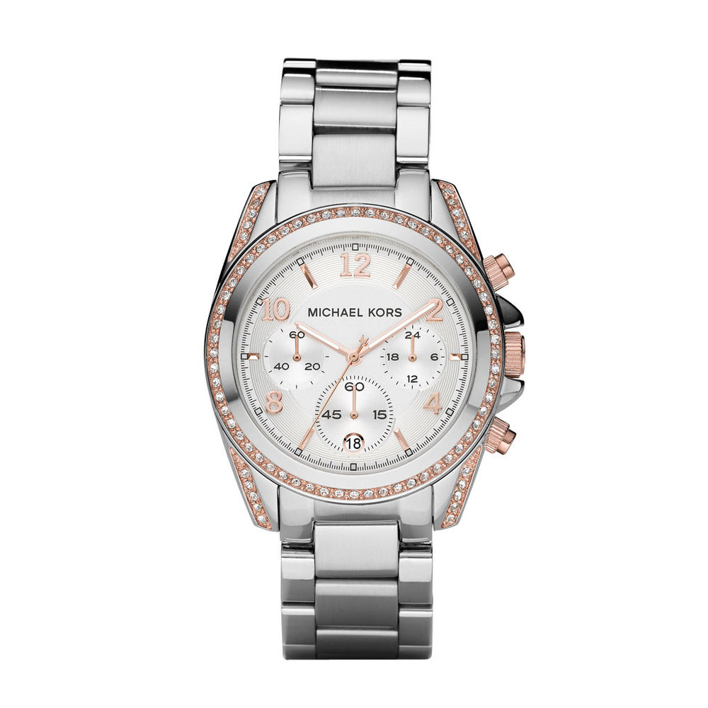  Shop Authentic Michael Kors Blair Chronograph Silver Dial Silver Steel Strap Watch for Women - MK5459 - Luxxuri