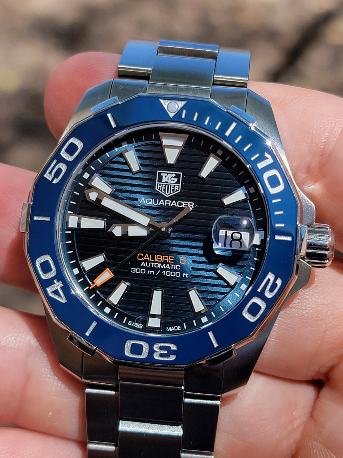  Shop Authentic Tag Heuer Aquaracer Blue Dial Watch for Men - WAY211C.BA0928 - Luxxuri