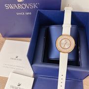  Shop Authentic Swarovski Crystalline Pure White Dial White Leather Strap Watch for Women - 5376083 - Luxxuri