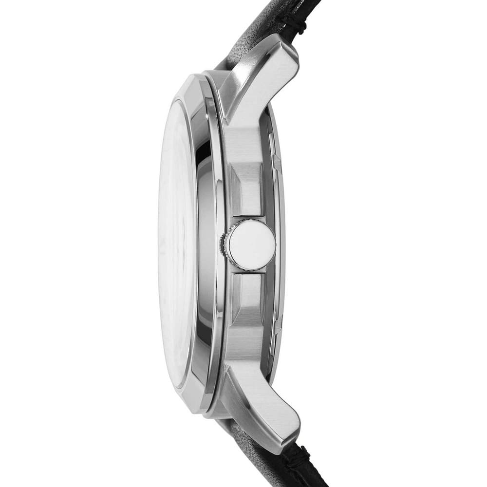  Shop Authentic Fossil Grant Skeleton White Dial Black Leather Strap Watch for Men -  ME3053 - Luxxuri