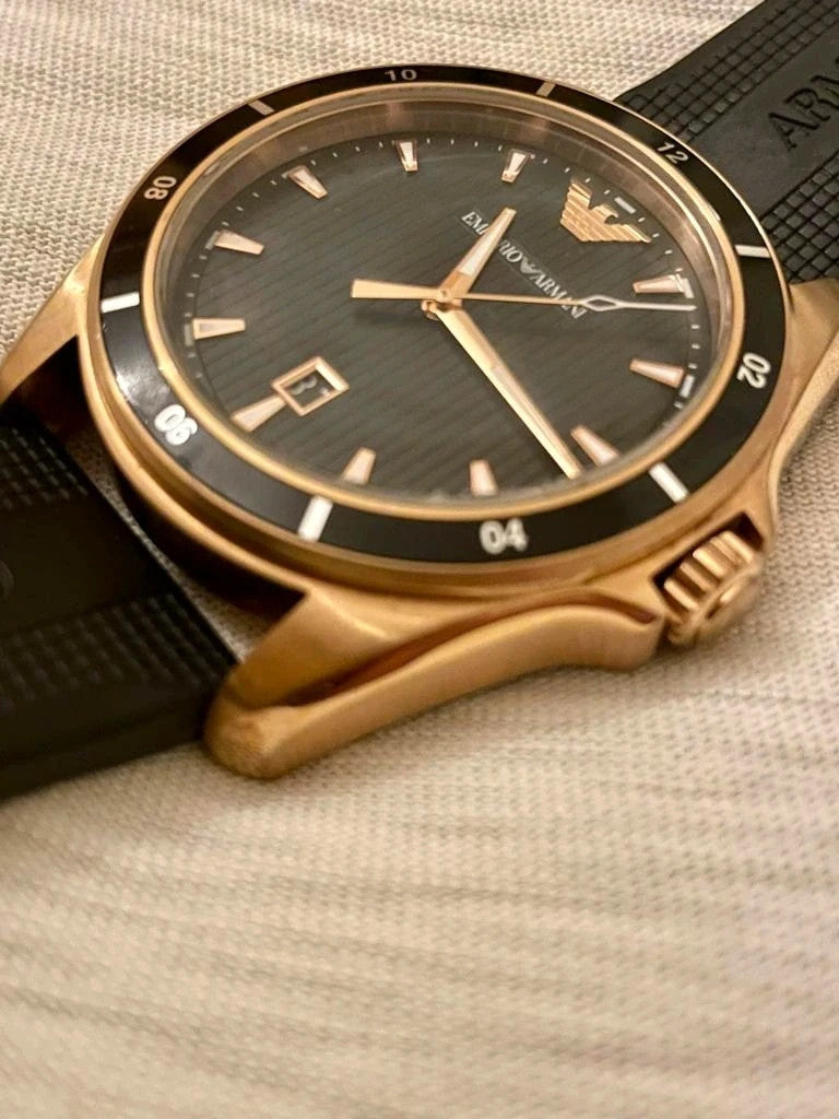 Shop Authentic Emporio Armani Sport Quartz Black Dial Black Rubber Strap Watch For Men - AR11101 - Luxxuri