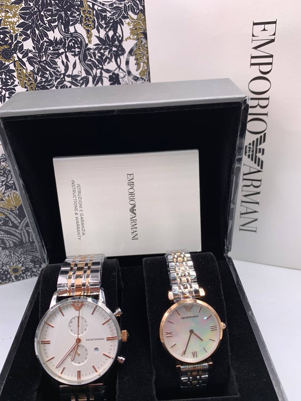  Shop Authentic Emporio Armani Chronograph White Dial Two Tone Steel Strap Watch For Men - AR0399 - Luxxuri