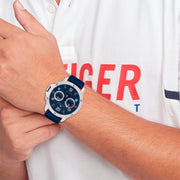 Shop Authentic Tommy Hilfiger Blaze Chronograph Blue Dial Blue Rubber Strap Watch For Men - 1792027 - Luxxuri