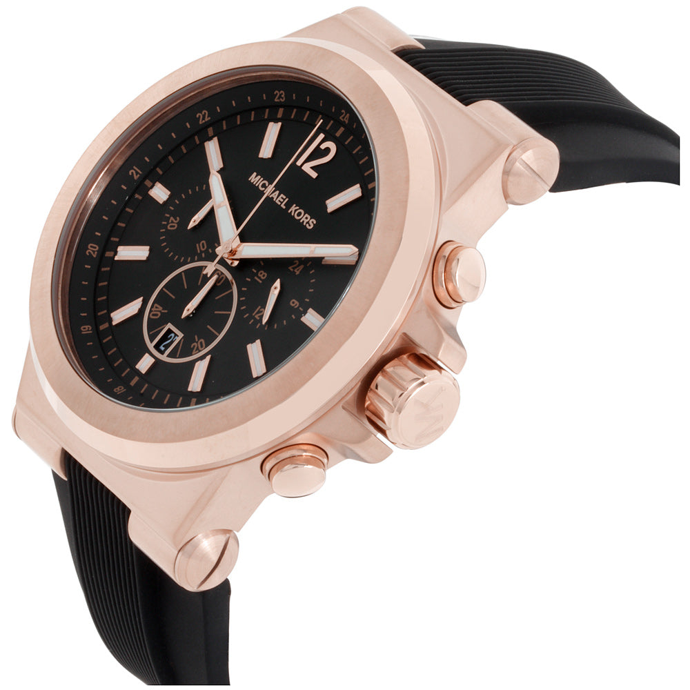  Shop Authentic Michael Kors Dylan Chronograph Black Dial Black Rubber Strap Watch for Men - MK8445 - Luxxuri