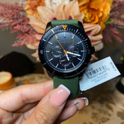  Shop Authentic Michael Kors Cunningham Chronograph Black Dial Green Rubber Strap Watch For Men - MK7165 - Luxxuri