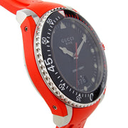  Shop Authentic Gucci Dive Quartz Black Dial Red Rubber Strap Watch For Men - YA136309 - Luxxuri