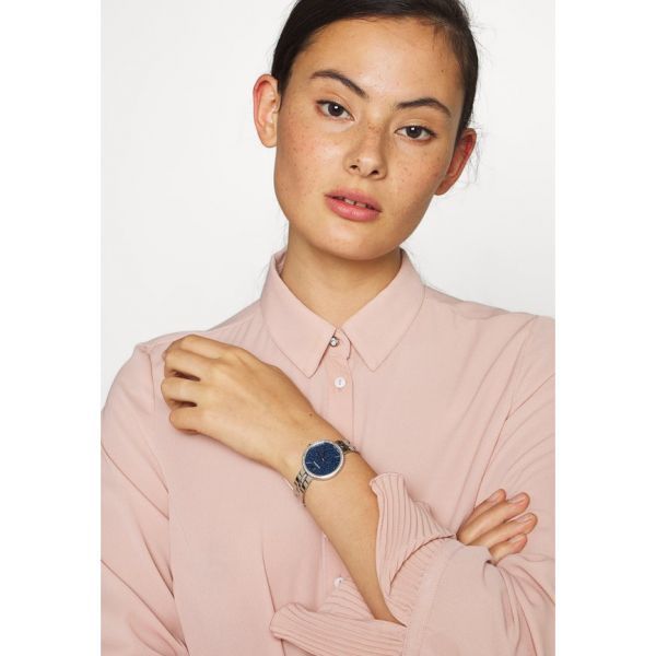  Shop Authentic Swarovski Cosmopolitan Blue Dial Silver Steel Strap Watch for Women - 5517790 - Luxxuri