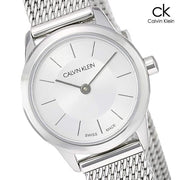  Shop Authentic Calvin Klein Minimal White Dial Silver Mesh Bracelet Watch for Women - K3M23126 - Luxxuri