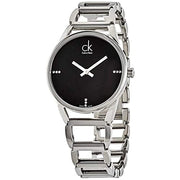  Shop Authentic Calvin Klein Stately Black Dial Silver Steel Strap Watch for Women - K3G2312S - Luxxuri
