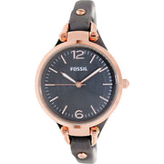  Shop Authentic Fossil Georgia Smoke Grey Dial Grey Leather Strap Watch for Women - ES3077 - Luxxuri
