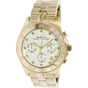  Shop Authentic Marc Jacobs Blade Chronograph Gold Dial Gold Steel Strap Watch for Women - MBM3101 - Luxxuri