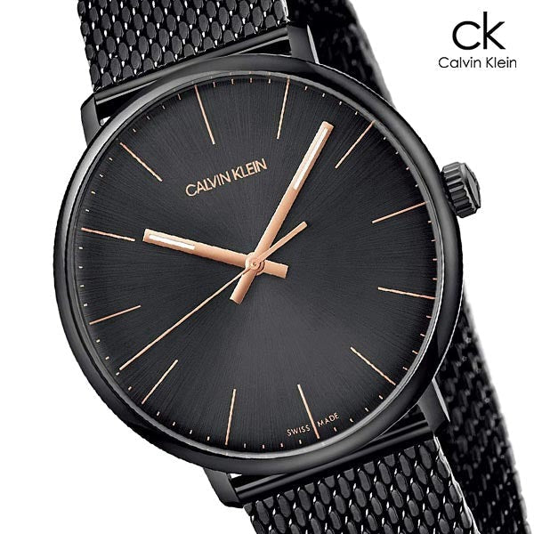  Shop Authentic Calvin Klein High Noon Quartz Black Dial Black Mesh Bracelet Watch for Men - K8M21421 - Luxxuri