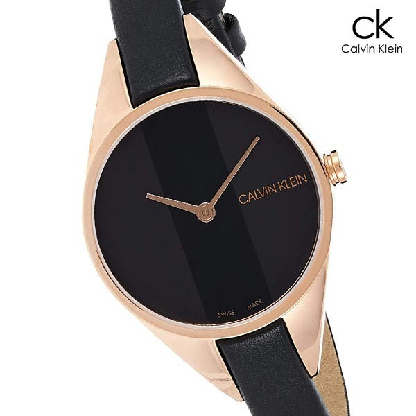  Shop Authentic Calvin Klein Rebel Black Dial Black Leather Strap Watch for Women - K8P236C1 - Luxxuri