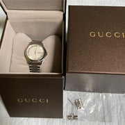  Shop Authentic Gucci G Timeless Silver Dial Silver Steel Strap Watch For Men - YA126401 - Luxxuri