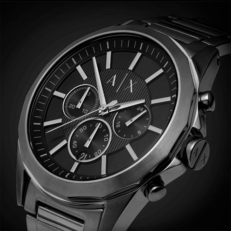  Shop Authentic Armani Exchange Drexler Chronograph Black Dial Black Steel Strap Watch For Men - AX2601 - Luxxuri