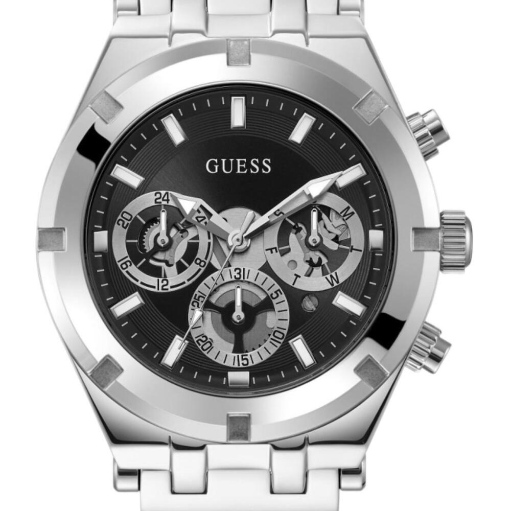  Shop Authentic Guess Continental Quartz Black Dial Silver Mesh Strap Watch For Men - GW0582G1 - Luxxuri