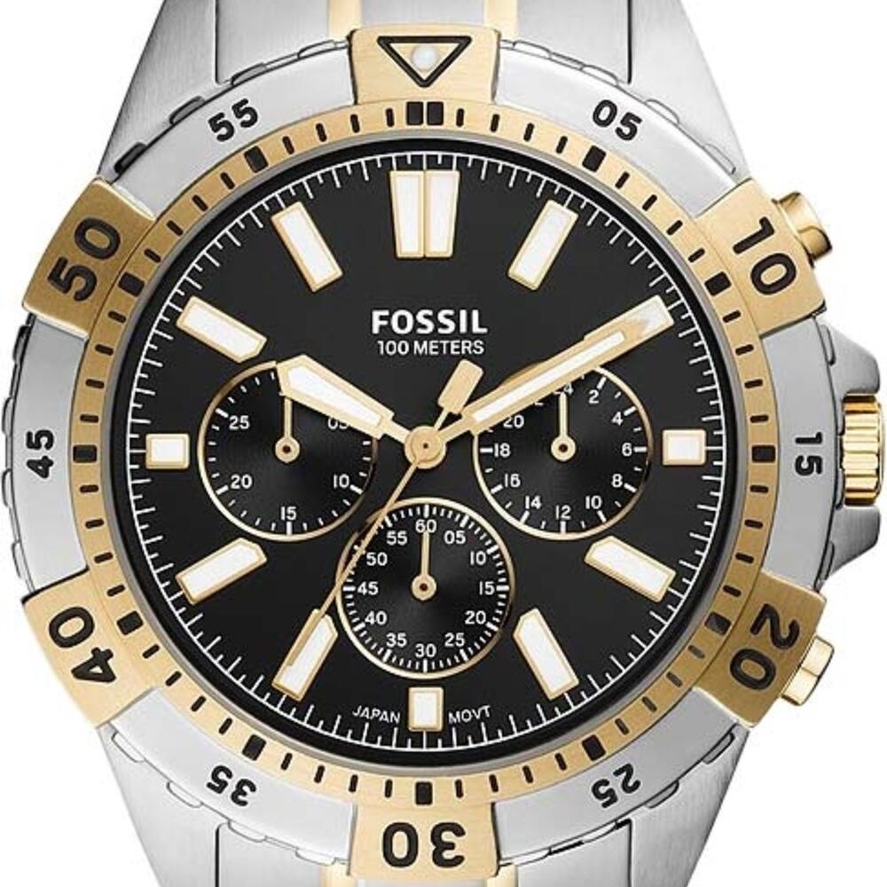  Shop Authentic Fossil Garrett Analog Black Dial Two Tone Steel Strap Watch for Men - FS5771 - Luxxuri
