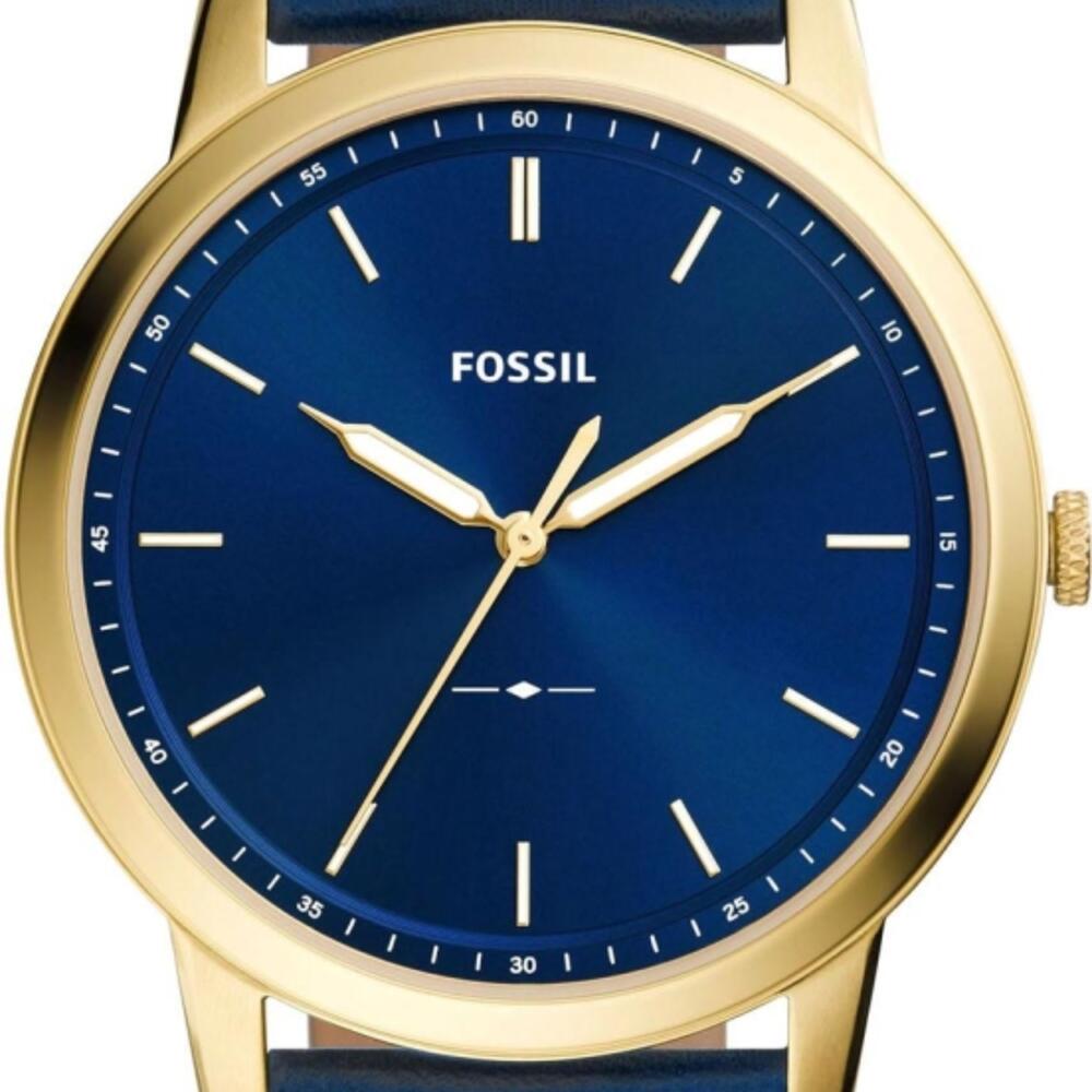 Shop Authentic Fossil The Minimalist 3H Analog Blue Dial Blue Leather Strap Watch for Men - FS5789 - Luxxuri