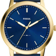  Shop Authentic Fossil The Minimalist 3H Analog Blue Dial Blue Leather Strap Watch for Men - FS5789 - Luxxuri