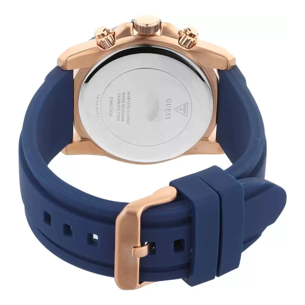  Shop Authentic Guess Commander Blue Dial Blue Rubber Strap Watch for Men - GW0211G4 - Luxxuri