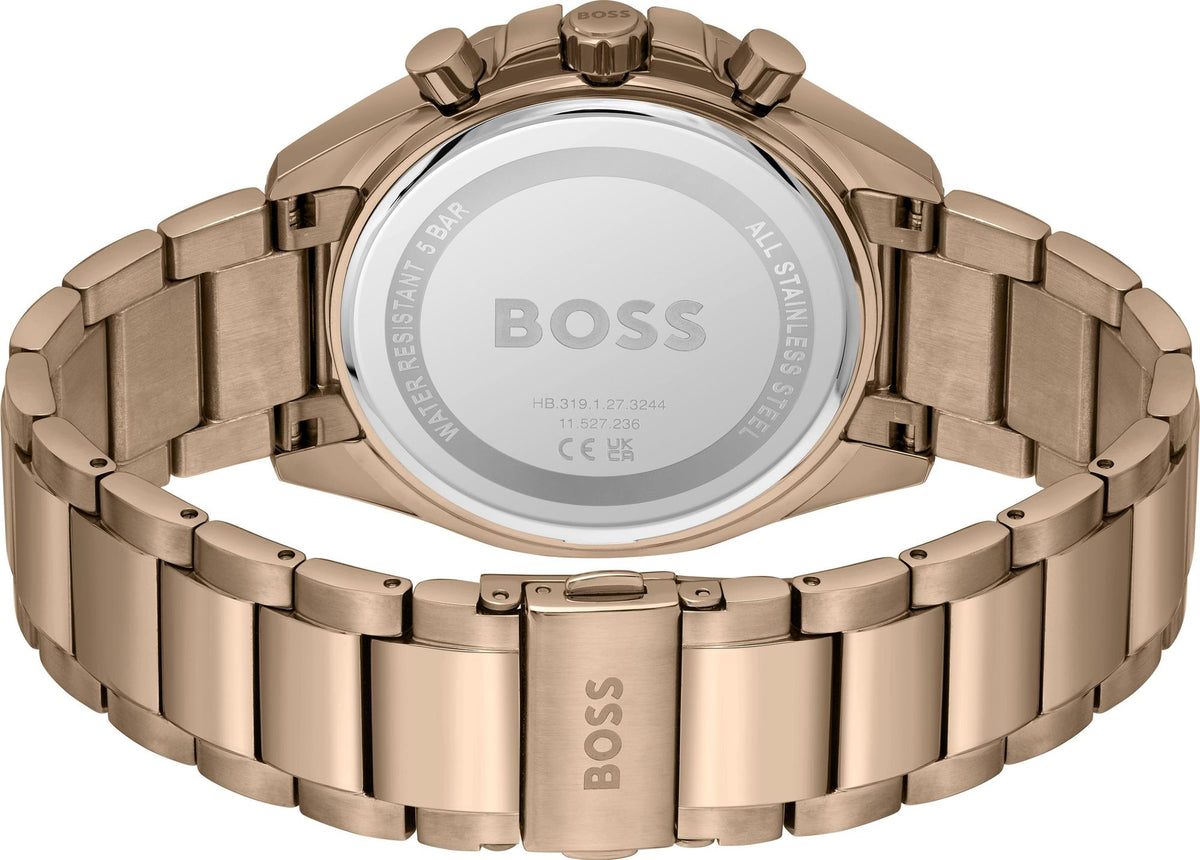  Shop Authentic Hugo Boss Classic Chronograph Green Dial Beige Gold Steel Strap Watch For Men - 1514019 - Luxxuri